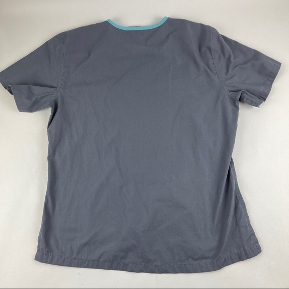 Urbane Scrub Top Womens Small Gray Pockets Vneck Short Sleeve - Picture 8 of 8